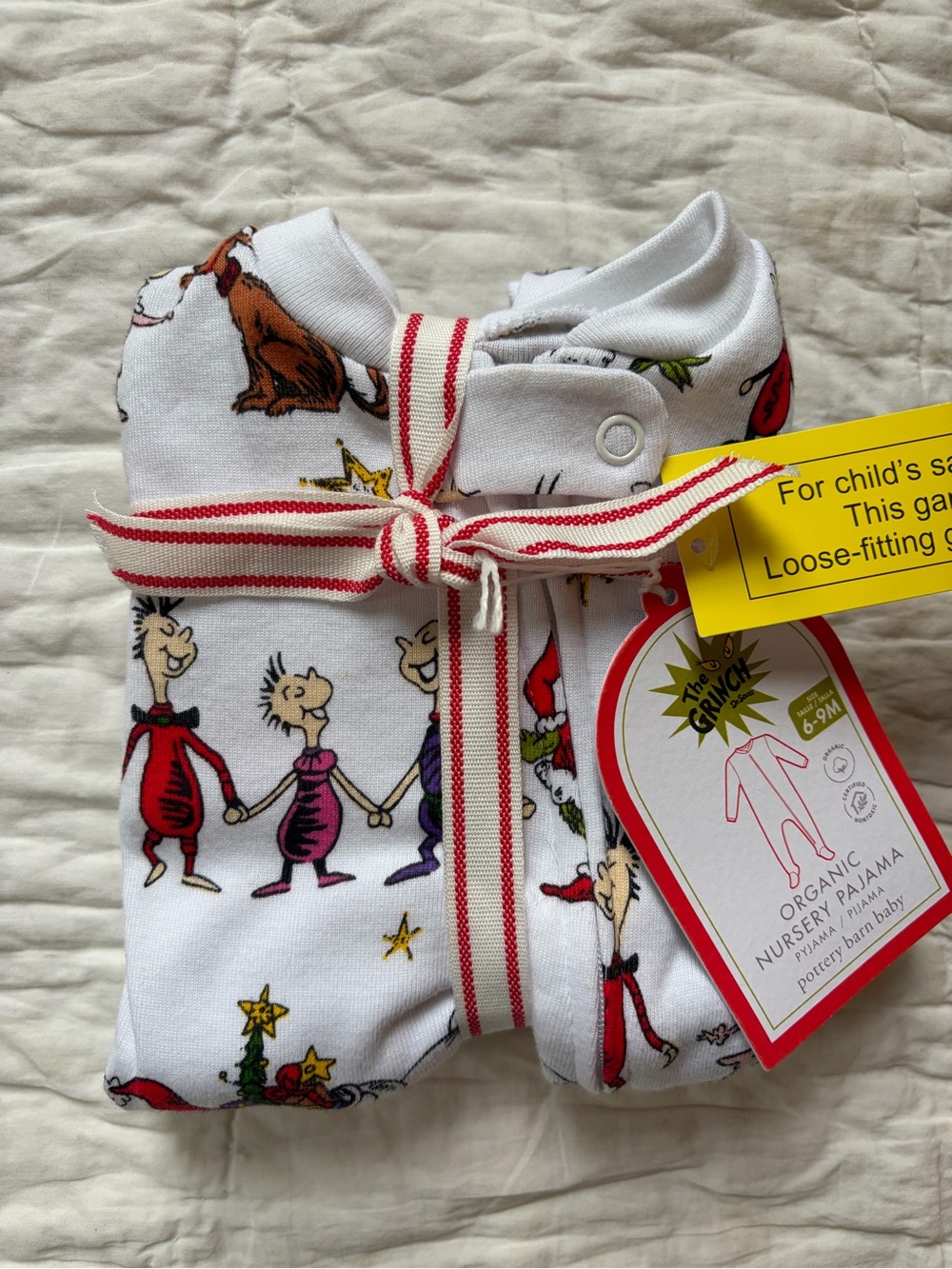 Pottery Barn Kids Organic cotton Christmas pajama set - The Grinch